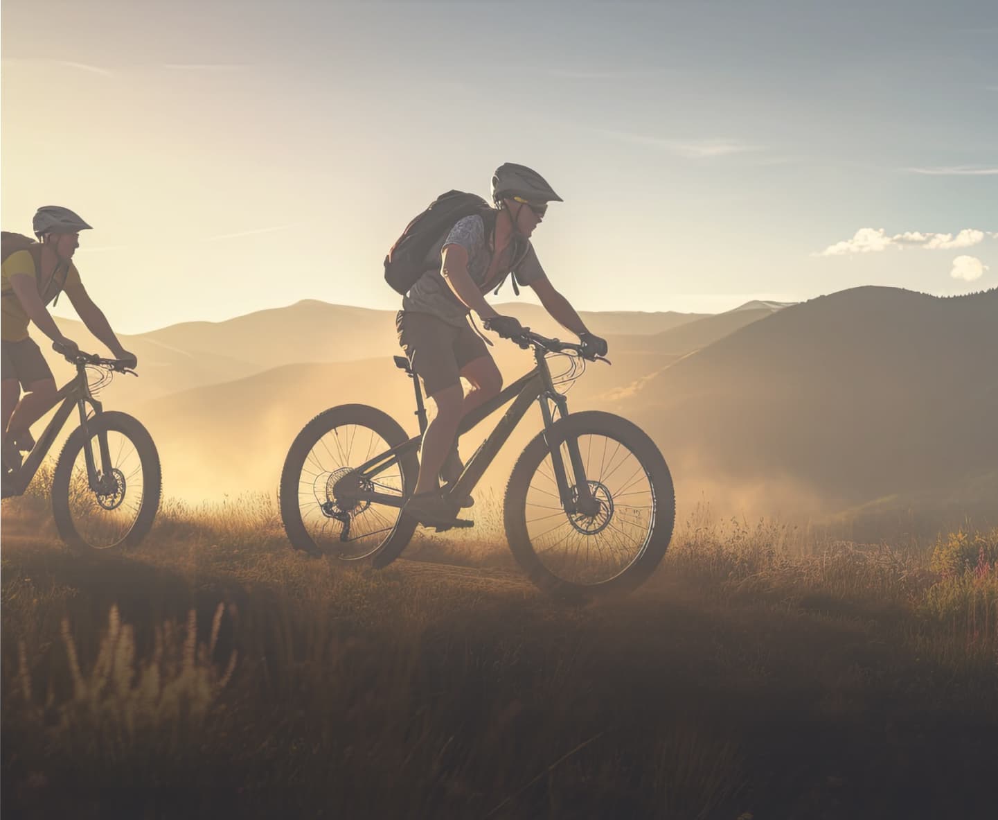 MTB Rider full speed downhill